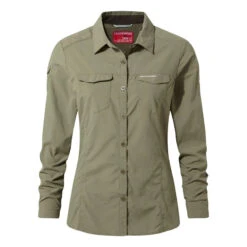 Craghoppers NosiLife Adventure II Womens Long Sleeve Shirt -Outdoor Research Store Craghoppers NosiLife Adventure II Womens LS Shirt Soft Moss 1