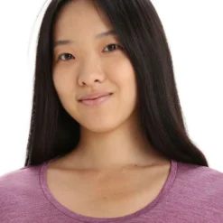 Icebreaker Sphere II Short Sleeve Scoop Womens T-Shirt -Outdoor Research Store Icebreaker Sphere II SS Scoop Womens Tee Go Berry Heather 04