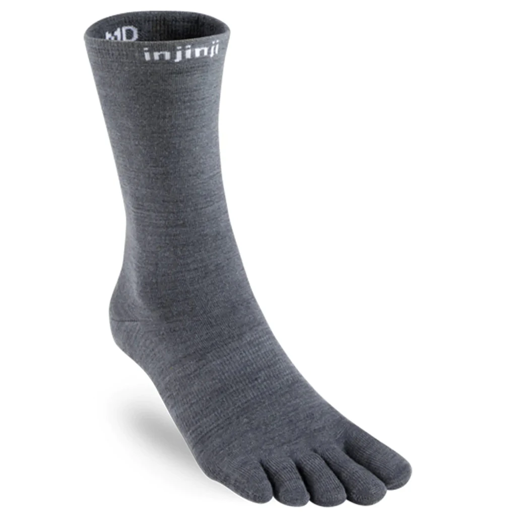 Injinji Liner 2.0 Lightweight Crew NuWool Hiking Socks - Charcoal 3 Injinji Liner 2.0 Lightweight Crew NuWool Hiking Socks - Charcoal