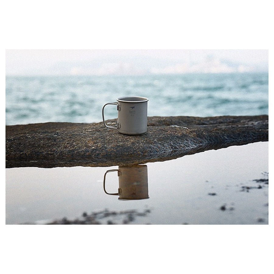 Keith Single-Wall Titanium Mug With Folding Handle 3 Keith Single-Wall Titanium Mug With Folding Handle