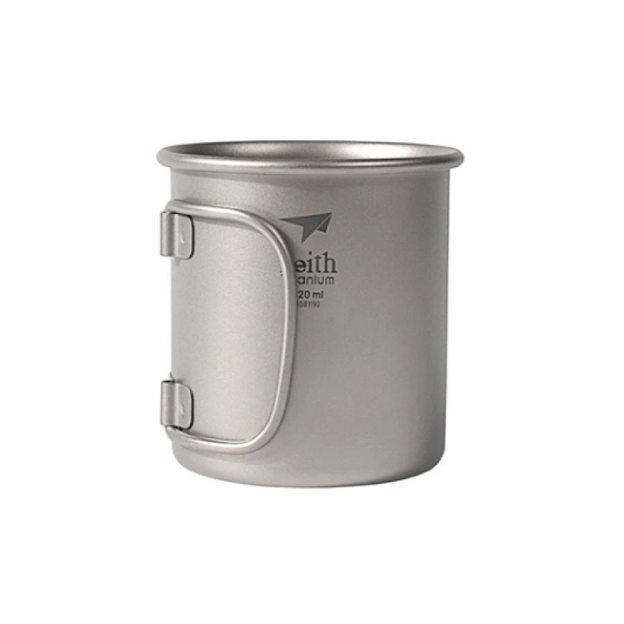 Keith Single-Wall Titanium Mug With Folding Handle 5 Keith Single-Wall Titanium Mug With Folding Handle - Image 3