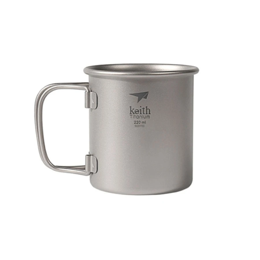 Keith Single-Wall Titanium Mug With Folding Handle 4 Keith Single-Wall Titanium Mug With Folding Handle - Image 2