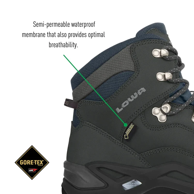 Lowa Renegade GTX MID Wide Mens Hiking Boot - Dark Grey 6 Lowa Renegade GTX MID Wide Mens Hiking Boot - Dark Grey - Image 4