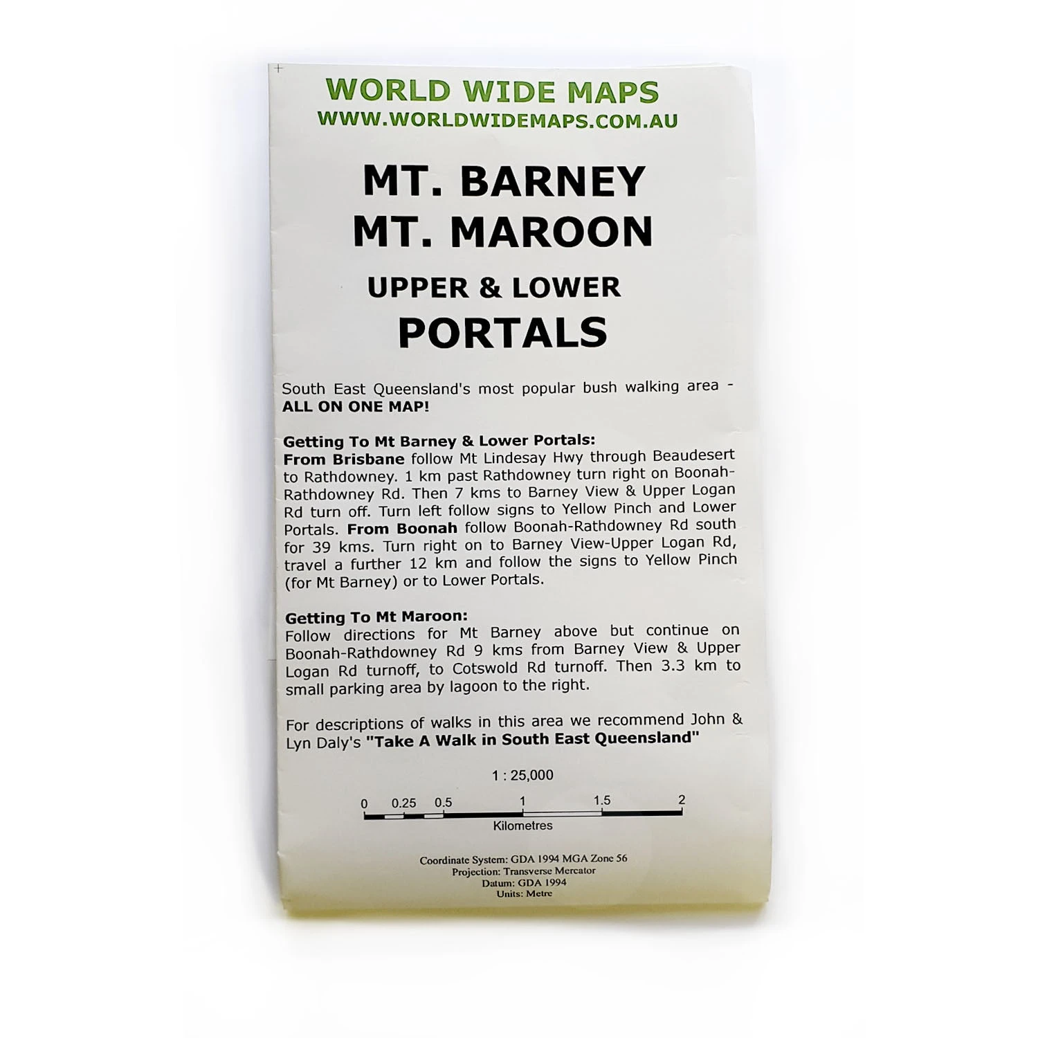 World Wide Maps Mount Barney Mount Maroon Lower & Upper Portals Map 3 World Wide Maps Mount Barney Mount Maroon Lower & Upper Portals Map