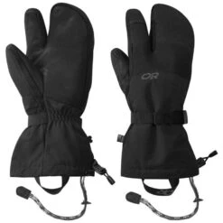 Outdoor Research Highcamp Mens 3-Finger Gloves - Black 9 Outdoor Research Highcamp Mens 3-Finger Gloves - Black -Outdoor Research Store OR268055 0001007 268384 1