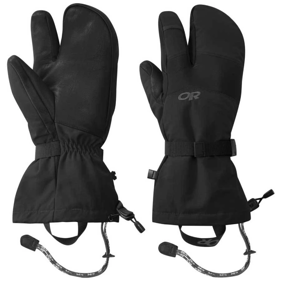 Outdoor Research Highcamp Mens 3-Finger Gloves - Black 7 Outdoor Research Highcamp Mens 3-Finger Gloves - Black - Image 5