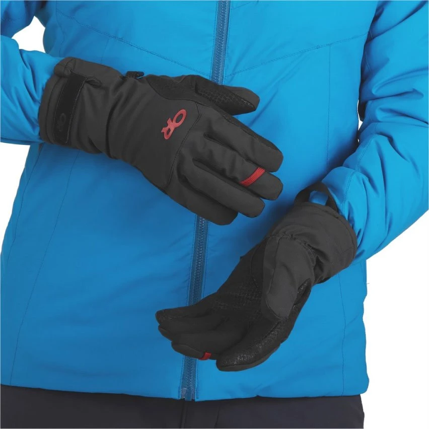 Outdoor Research Ouray Womens Ice Gloves - Black/Tomato 4 Outdoor Research Ouray Womens Ice Gloves - Black/Tomato - Image 2