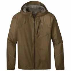 Outdoor Research Helium Mens Waterproof Hooded Jacket -Outdoor Research Store OutdoorResearch HeliumRainJacket Coyote 511265