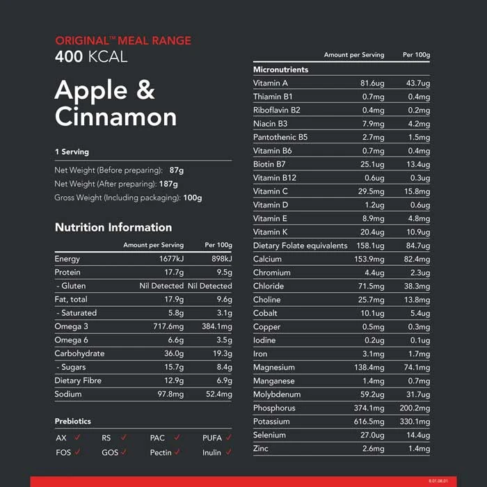 Radix Nutrition Original Apple & Cinnamon Whey Protein - 400kcal 4 Radix Nutrition Original Apple & Cinnamon Whey Protein - 400kcal - Image 2