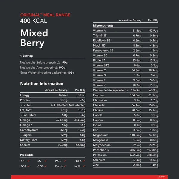Radix Nutrition Original Mixed Berry With Whey Protein - 400kcal 4 Radix Nutrition Original Mixed Berry With Whey Protein - 400kcal - Image 2