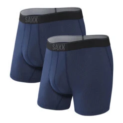 SAXX Quest Quick Dry Mesh Boxer Fly Brief - 2 Pack -Outdoor Research Store SAXX Quest Boxer Brief Midnight Blue 2 Pack