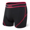 SAXX Kinetic HD Light-Compression Mesh Boxer Brief - Black/Neon Red -Outdoor Research Store SAXXkineticHDNeonRedandBlack