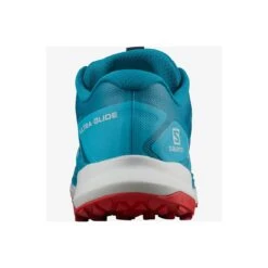 Salomon Ultra Glide Mens Trail Running Shoe - Crystal Teal/Barrier Reef/Goji Berry 11 Salomon Ultra Glide Mens Trail Running Shoe - Crystal Teal/Barrier Reef/Goji Berry -Outdoor Research Store SalomonUltraGlideMensTrailRunningShoeBack 815401