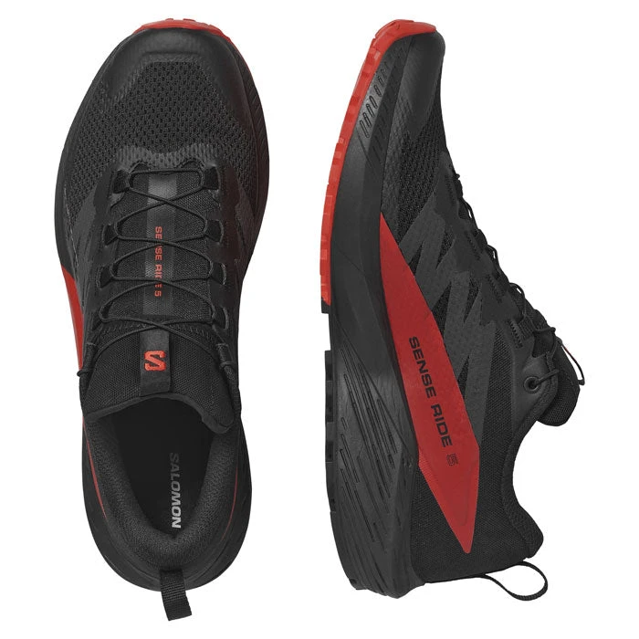 Salomon Sense Ride 5 Mens Trail Running Shoes - Black/Fiery Red 4 Salomon Sense Ride 5 Mens Trail Running Shoes - Black/Fiery Red - Image 2
