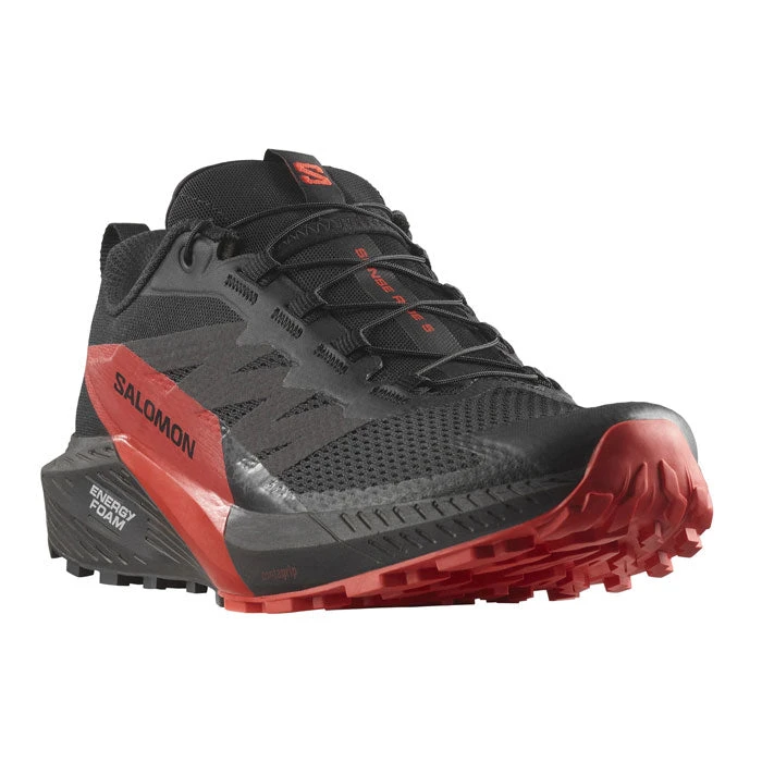 Salomon Sense Ride 5 Mens Trail Running Shoes - Black/Fiery Red 3 Salomon Sense Ride 5 Mens Trail Running Shoes - Black/Fiery Red