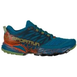 La Sportiva Akasha II Mens Trail Running Shoe - Space Blue/Kale -Outdoor Research Store kaleshoe3 319059